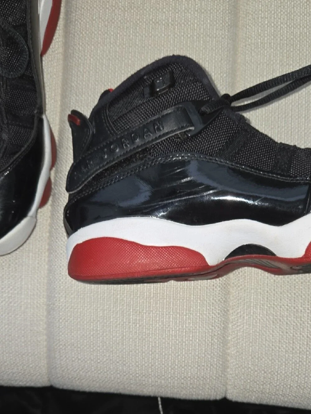 Jordan 6 Ring Nike Black and Red High-Top Sneakers